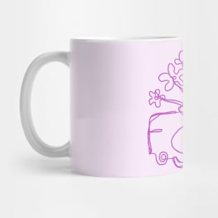 flowers, one line drawing Mug